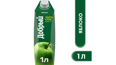 Изображение товара Сок Добрый Яблоко 1 л - натуральный без добавок