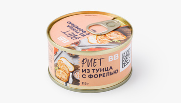 Изображение товара Риет из тунца с форелью 115 г натуральный деликатес для бутербродов и закусок