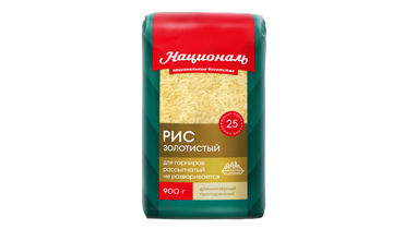 Изображение товара Рис Националь Золотистый 900 г длиннозёрный паровой продукт Таиланд