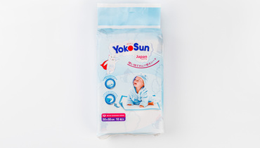 Изображение товара Пеленки одноразовые YokoSun 50x50, 10 шт - гипоаллергенные и впитывающие для малышей