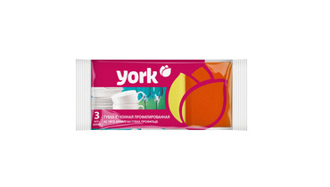 Изображение товара Губки для мытья посуды York профильные 3 шт