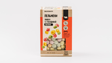 Изображение товара Цветные пельмени микро с говядиной ВкусВилл 500 г