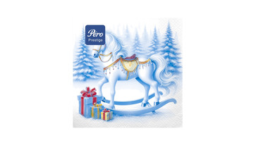 Изображение товара Бумажные салфетки Pero Prestige Лошадка 3-слойные 33х33 для праздников