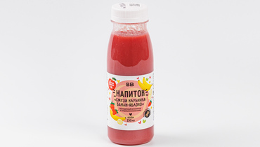 Изображение товара Напиток "Смузи клубника-банан-яблоко", обогащ. витамин. и пищ. волокнами, 250&nbsp;мл