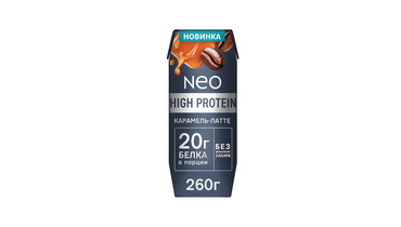 Изображение товара Молочный коктейль Neo High Protein высокобелковый карамельный латте 260г