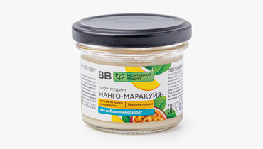 Изображение товара Тофу-пудинг Манго-маракуйя 85 г - тропический десерт из сои с фруктовым вкусом