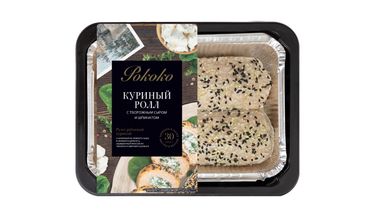 Изображение товара Куриный ролл Рококо с творожным сыром и шпинатом 500 г охлажденный