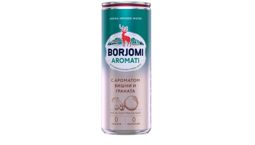 Изображение товара Напиток газированный Borjomi Flavored Water Вишня и гранат без сахара ж/б 330 мл
