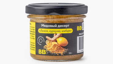 Изображение товара Медовый десерт Лимон куркума имбирь 130 г натуральный пряно-кислый вкус