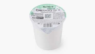 Изображение товара Сметана 10% термостатная, 300 г натуральный продукт