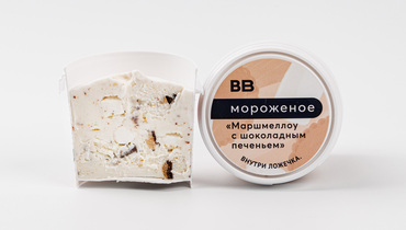 Изображение товара Мороженое маршмеллоу с шоколадным печеньем 85 г натуральное десерт