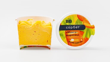 Изображение товара Сорбет Манго-морковь ВкусВилл 75 г натуральный освежающий десерт