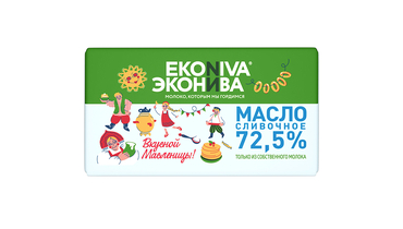 Изображение товара Масло сливочное ЭкоНива 72,5% 180 г крестьянское натуральное
