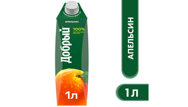 Изображение товара Нектар Добрый Апельсин 1 л - натуральный без консервантов