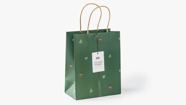 Изображение товара Подарочный бумажный пакет 180*230*100 мм с новогодним дизайном ламинированный