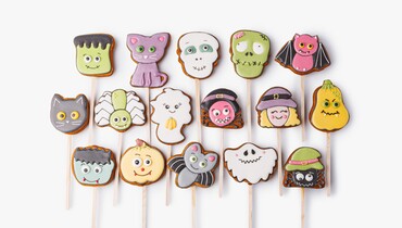 Изображение товара Пряник имбирный Монстрики на палочке фигурный со специями и глазурью