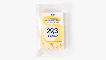 Изображение товара Полутвёрдый сыр Маасдам высокобелковый ВкусВилл 100 г натуральный продукт