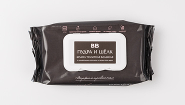 Изображение товара Бумага туалетная влажная парфюмированная "Пудра и шелк", 60 шт.