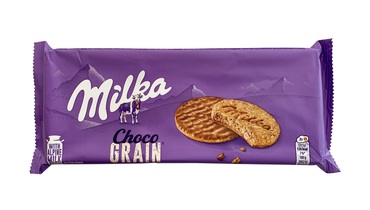 Изображение товара Печенье Milka Choco Grain с овсяными хлопьями в молочным шоколаде 126 г