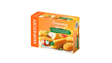 Изображение товара Мираторг куриные стрипсы в хрустящей панировке с сыром и розмарином 340 г