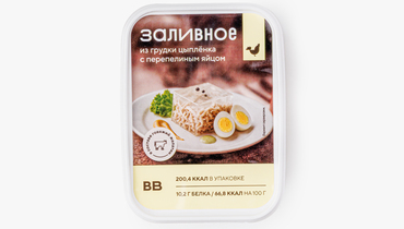 Изображение товара Заливное из грудки цыпленка с перепелиным яйцом, элегантная закуска для праздника