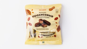 Изображение товара Батончики арахисовые в молочном шоколаде от ВкусВилл 150 г