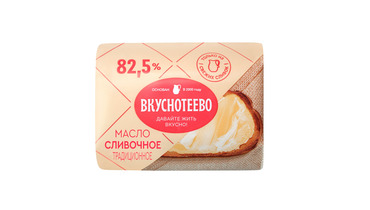 Изображение товара Масло сливочное Вкуснотеево Традиционное 82,5% 180 г