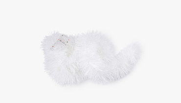 Изображение товара Мишура Коломеев белая 1,8 м и гирлянда 2 м серебряного цвета