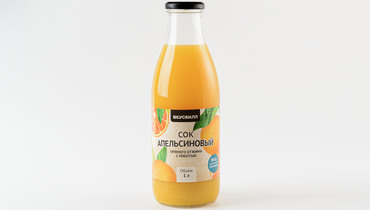 Изображение товара Сок апельсиновый прямого отжима с мякотью 1 литр натуральный свежий