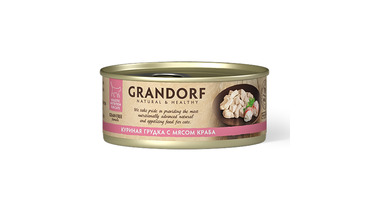 Изображение товара GRANDORF Корм влаж.куриная грудка с мясом краба д/кошек конс.70г