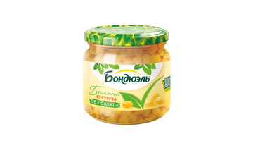 Изображение товара Кукуруза Бондюэль в зернах без сахара 350 мл - натуральный продукт для здорового питания