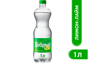 Изображение товара Газированный напиток Добрый Лимон-лайм 1 литр Отечественный продукт
