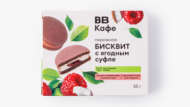 Изображение товара Пирожное Бисквит с ягодным суфле из растительных компонентов