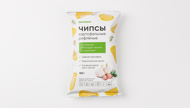 Изображение товара Чипсы картофельные рифленые со вкусом "Молодой чеснок с укропом"