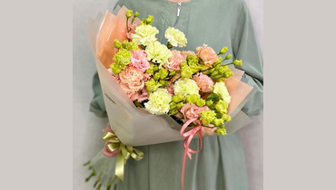 Изображение товара Персиковый букет Абрикосовый мохито с эустомой FMART by flowwow