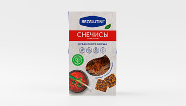Изображение товара Снеки-хлебцы "Снечисы" со вкусом Кубанского борща, Bezglutini, 70 г