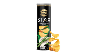 Изображение товара Чипсы картофельные Lay`s Stax Нежная сметана и лук 140 г