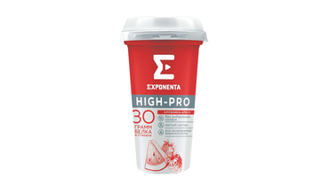 Изображение товара Кисломолочный напиток Exponenta High-Pro Клубника-арбуз 250г обезжиренный с высоким содержанием бел