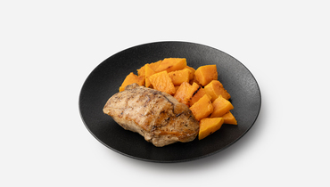 Изображение товара Кусочки пряной тыквы с куриной грудкой су-вид 190 г ВкусВилл