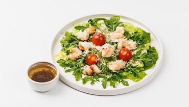 Изображение товара Салат руккола с креветкой ВкусВилл 150г свежий готовый к употреблению