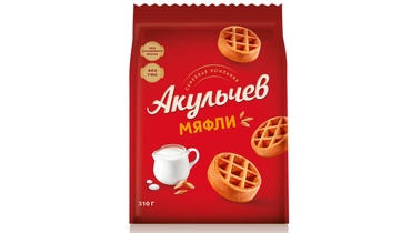 Изображение товара Вафли Акульчев Мяфли 310 г мягкие и вкусные для перекуса и сэндвичей