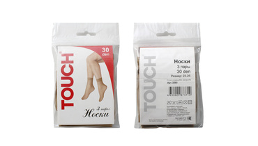 Изображение товара Женские капроновые носки Touch бежевые 30 den 3 пары для размеров 36-40