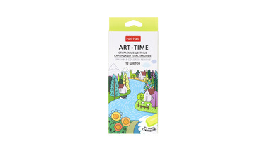 Изображение товара Карандаши цветные Hatber Art Time трехгранные стираемые 12 цветов
