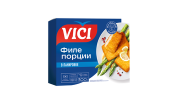 Изображение товара Рыбные порции Vici из филе минтая в панировке 300 г Россия