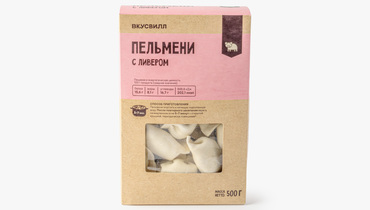 Изображение товара Пельмени с ливером из свиных субпродуктов 380 рублей