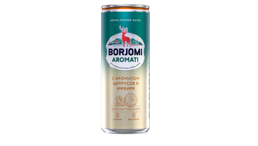 Изображение товара Напиток газированный Borjomi Flavored Water Цитрусовый микс и имбирь без сахара ж/б 330 мл