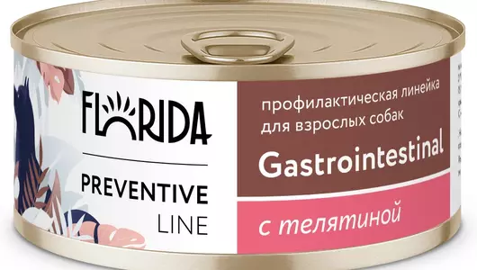 FLORIDA prof консервы (профилактика) Gastrointestinal для собак «Поддержание здоровья пищеварительной системы» с телятиной, 100г