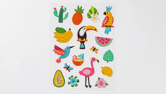 Наклейки объемные "Тропические"