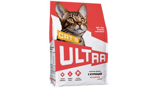 ULTRA Аппетитные кружочки с курицей для взрослых кошек, 1,5кг