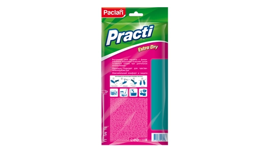 Перчатки резиновые Paclan Practi Extra Dry с флокированным покрытием размер S